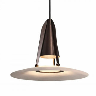 Modern Dining Room UFO Brown Cone Iron Pendant Light Zawala Image - 5