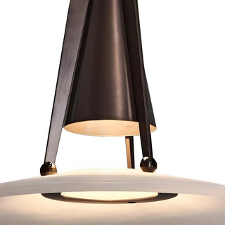 Modern Dining Room UFO Brown Cone Iron Pendant Light Zawala Image - 7