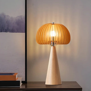 ZOWALA - Modern Wood Veneer Table Lamp Image - 2
