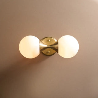 Double Globe Gold Wall Sconce Vanity Light Zawala Image - 4