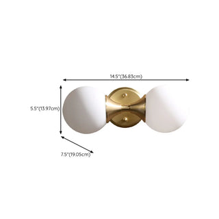 Double Globe Gold Wall Sconce Vanity Light Zawala #size