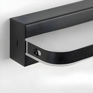 Black Modern Linear Metal Mirror Vanity LED Light Zawala Image - 13