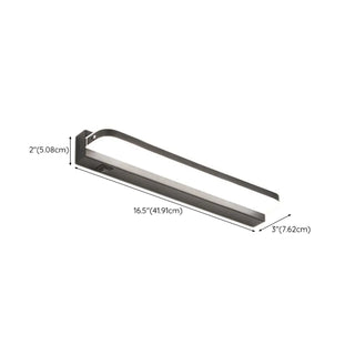 Black Modern Linear Metal Mirror Vanity LED Light Zawala #size