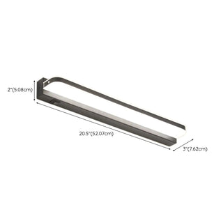 Black Modern Linear Metal Mirror Vanity LED Light Zawala Image - 18
