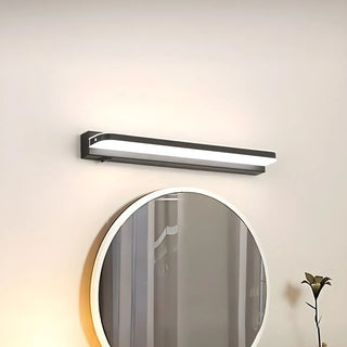 Black Modern Linear Metal Mirror Vanity LED Light Zawala Image - 5