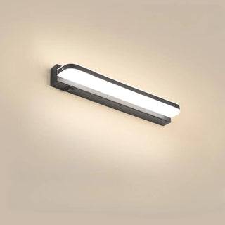 Black Modern Linear Metal Mirror Vanity LED Light Zawala Image - 6