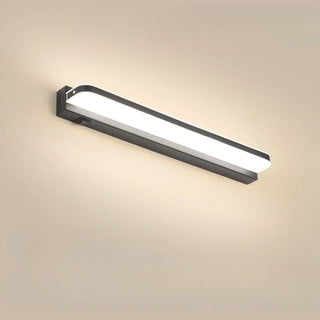 Black Modern Linear Metal Mirror Vanity LED Light Zawala Image - 7