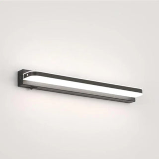 Black Modern Linear Metal Mirror Vanity LED Light Zawala Image - 9