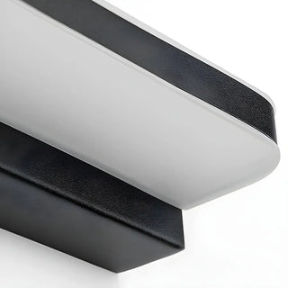 Black Modern Linear Metal Mirror Vanity LED Light Zawala Image - 11