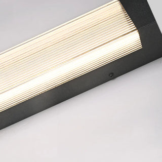 ZOWALA - Modern Vertical Outdoor Ribbed Glass Wall Sconce Image - 13