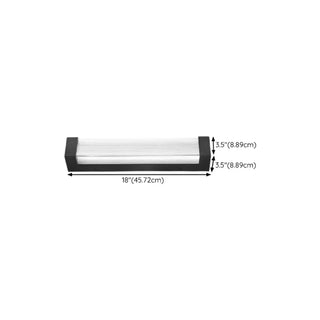 ZOWALA - Modern Vertical Outdoor Ribbed Glass Wall Sconce #size