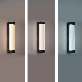 ZOWALA - Modern Vertical Outdoor Ribbed Glass Wall Sconce Image - 3
