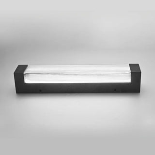ZOWALA - Modern Vertical Outdoor Ribbed Glass Wall Sconce Image - 9