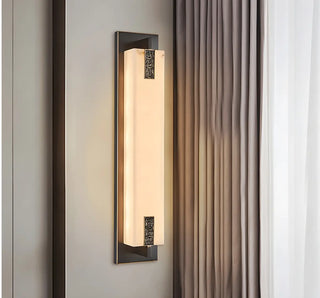 ZOWALA - Modern Vertical Stone LED Wall Sconce Image - 5