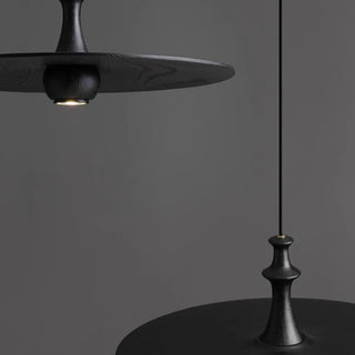 ZOWALA - Minimalist Dining Room Black Disc UFO Pendant Light Image - 13