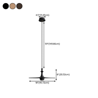 ZOWALA - Minimalist Dining Room Black Disc UFO Pendant Light #size