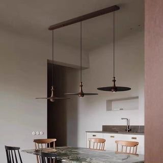 ZOWALA - Minimalist Dining Room Black Disc UFO Pendant Light Image - 3