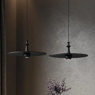 ZOWALA - Minimalist Dining Room Black Disc UFO Pendant Light Image - 4
