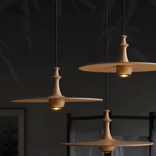 ZOWALA - Minimalist Dining Room Black Disc UFO Pendant Light Image - 5
