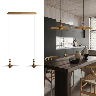 ZOWALA - Minimalist Dining Room Black Disc UFO Pendant Light Image - 6