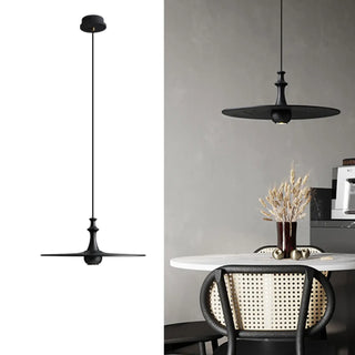 ZOWALA - Minimalist Dining Room Black Disc UFO Pendant Light Image - 7