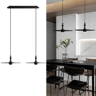 ZOWALA - Minimalist Dining Room Black Disc UFO Pendant Light Image - 8