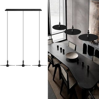 ZOWALA - Minimalist Dining Room Black Disc UFO Pendant Light Image - 9