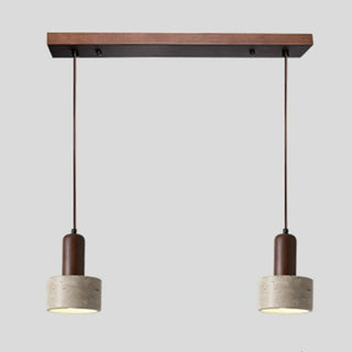 ZOWALA - Modern Dome Walnut Stone Dining Room Pendant Light Image - 6