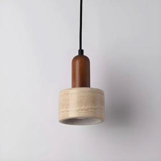 ZOWALA - Modern Dome Walnut Stone Dining Room Pendant Light Image - 8