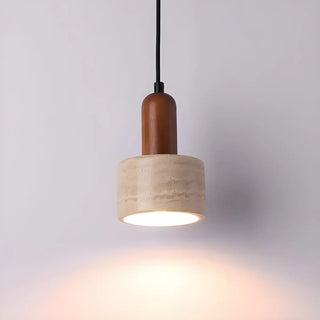 ZOWALA - Modern Dome Walnut Stone Dining Room Pendant Light Image - 9