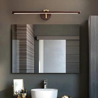 Rotatable Modern Linear Walnut Metal Vanity Light Zowala Image - 1