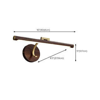 Rotatable Modern Linear Walnut Metal Vanity Light Zowala #size