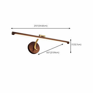 Rotatable Modern Linear Walnut Metal Vanity Light Zowala Image - 13