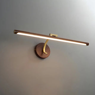 Rotatable Modern Linear Walnut Metal Vanity Light Zowala Image - 6