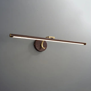 Rotatable Modern Linear Walnut Metal Vanity Light Zowala Image - 7