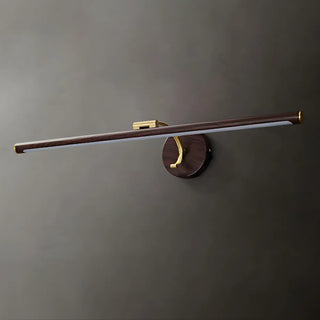 Rotatable Modern Linear Walnut Metal Vanity Light Zowala Image - 8