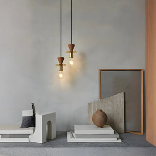 ZOWALA - Modern Unique Bedroom Metal Geometric Pendant Light Image - 9