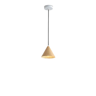 ZOWALA - Modern Dining Room Metal Wood Color Cone Pendant Light Image - 5