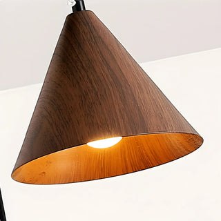 ZOWALA - Modern Dining Room Metal Wood Color Cone Pendant Light Image - 6
