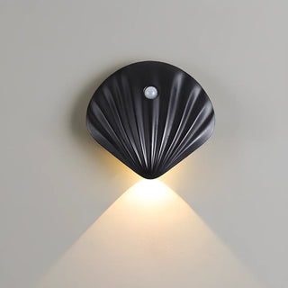 ZOWALA - Modern Wood Color Shell Bedside Metal Wall Sconce Image - 11