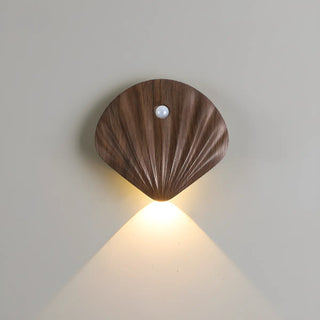 ZOWALA - Modern Wood Color Shell Bedside Metal Wall Sconce Image - 13