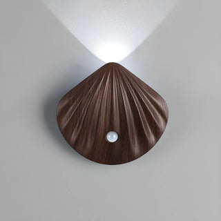 ZOWALA - Modern Wood Color Shell Bedside Metal Wall Sconce Image - 14