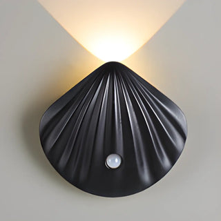 ZOWALA - Modern Wood Color Shell Bedside Metal Wall Sconce Image - 15