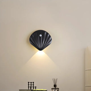ZOWALA - Modern Wood Color Shell Bedside Metal Wall Sconce Image - 21