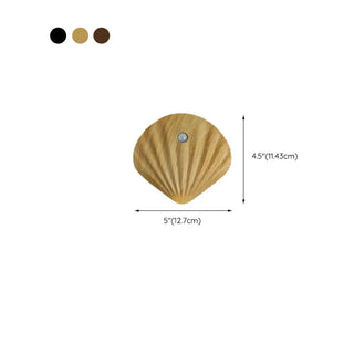 ZOWALA - Modern Wood Color Shell Bedside Metal Wall Sconce #size