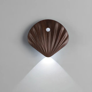 ZOWALA - Modern Wood Color Shell Bedside Metal Wall Sconce Image - 8
