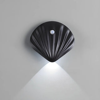 ZOWALA - Modern Wood Color Shell Bedside Metal Wall Sconce Image - 9