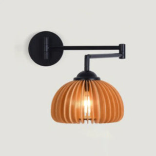 Modern Trendy Walnut Cone Metal Swing Arm Wall Lamp Zawala Image - 10