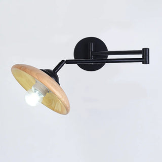 Modern Trendy Walnut Cone Metal Swing Arm Wall Lamp Zawala Image - 12