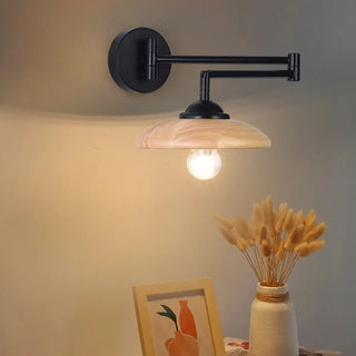 Modern Trendy Walnut Cone Metal Swing Arm Wall Lamp Zawala Image - 2